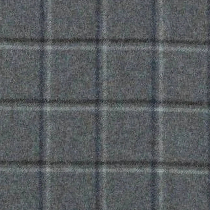 Blue with Brown & Grey Plaid Check Coating