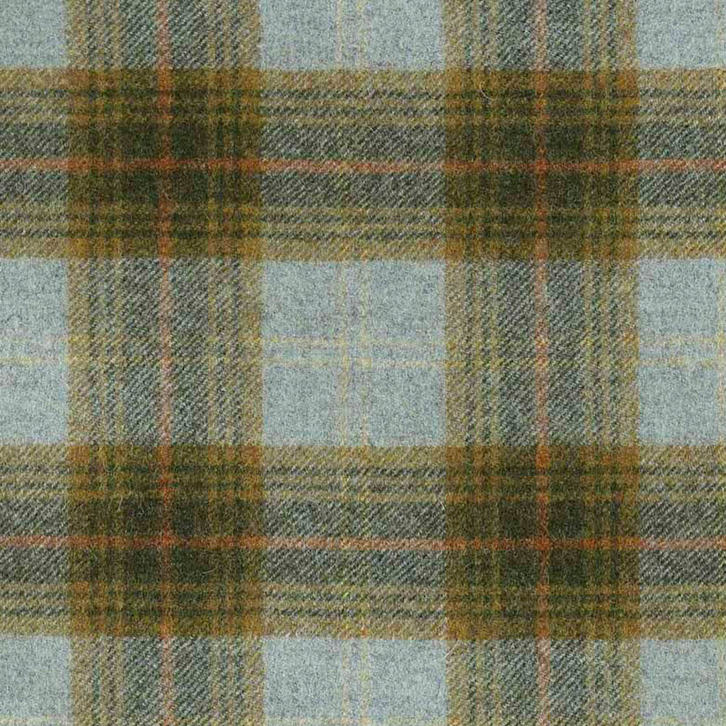 Blue with Grey, Tan & Pink Plaid Check Coating
