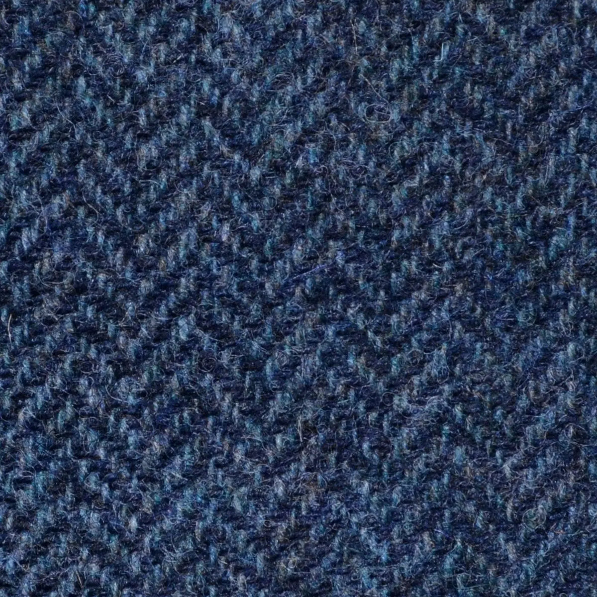 Medium Blue Herringbone Shetland Tweed