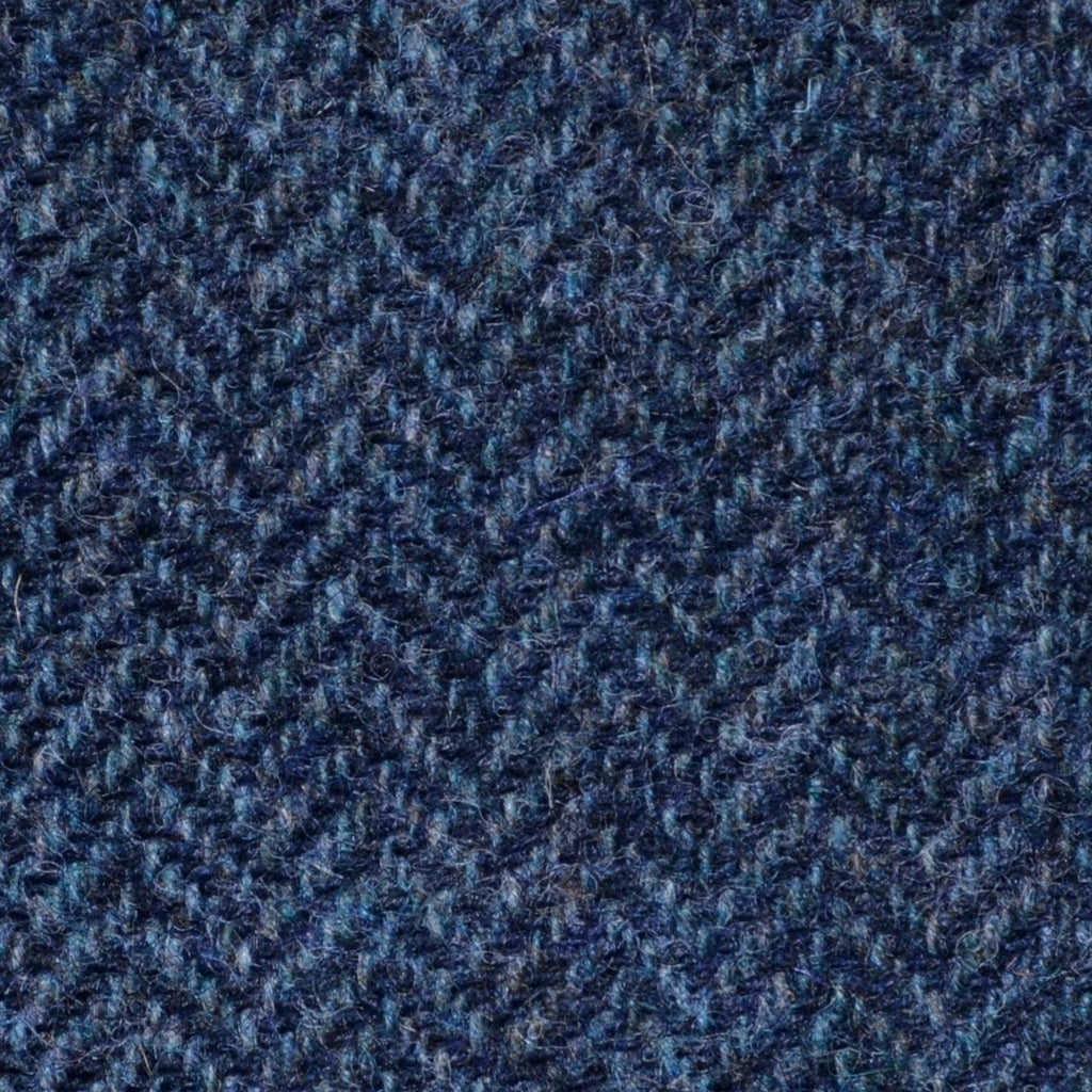 Medium Blue Herringbone Shetland Tweed