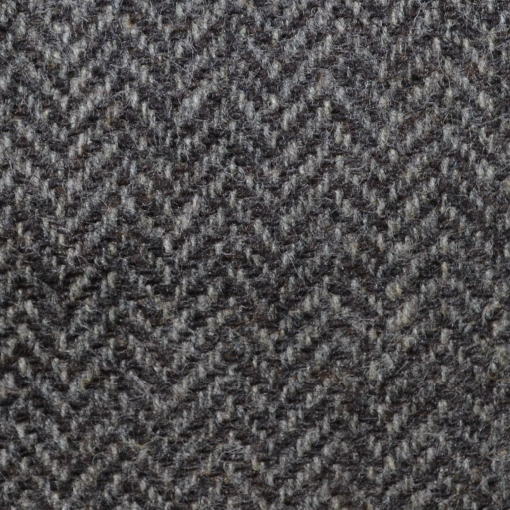 Grey/Brown Herringbone Shetland Tweed