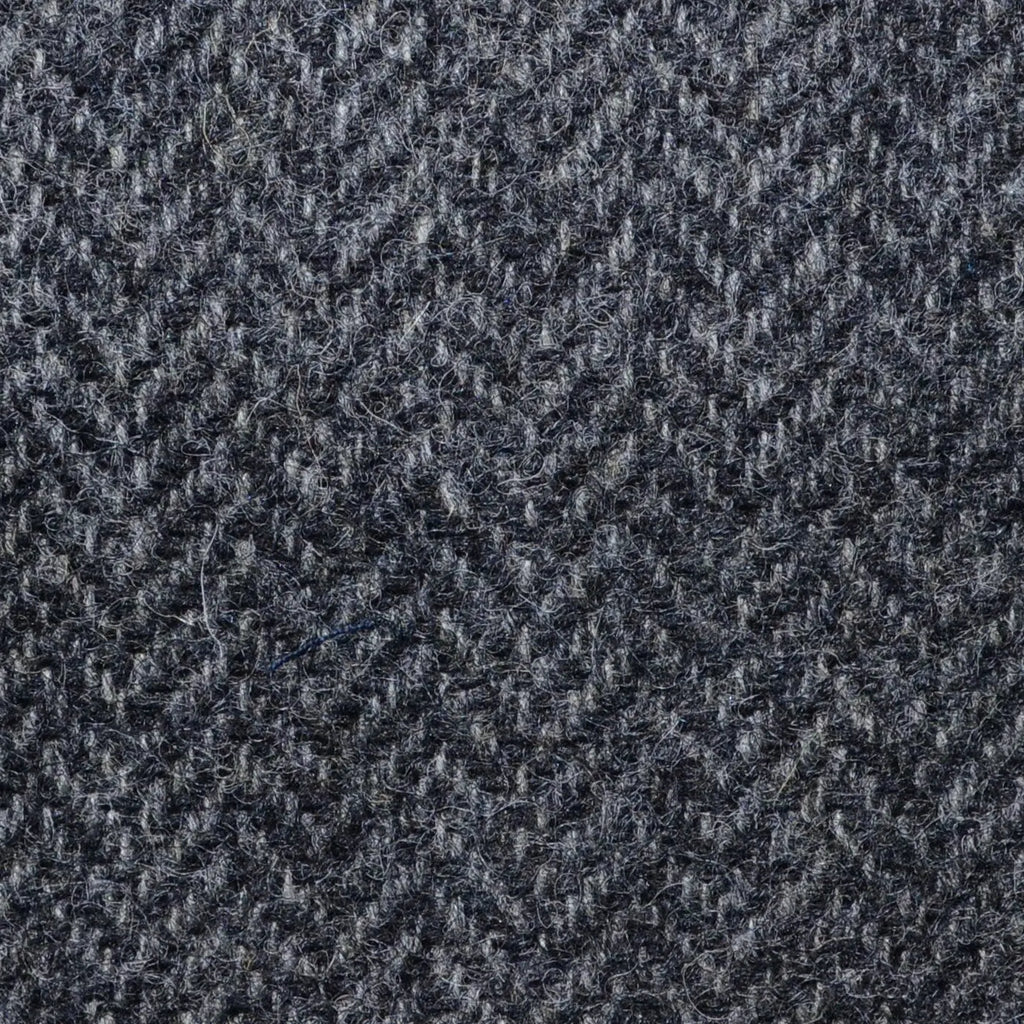 Smoke Grey Herringbone Shetland Tweed