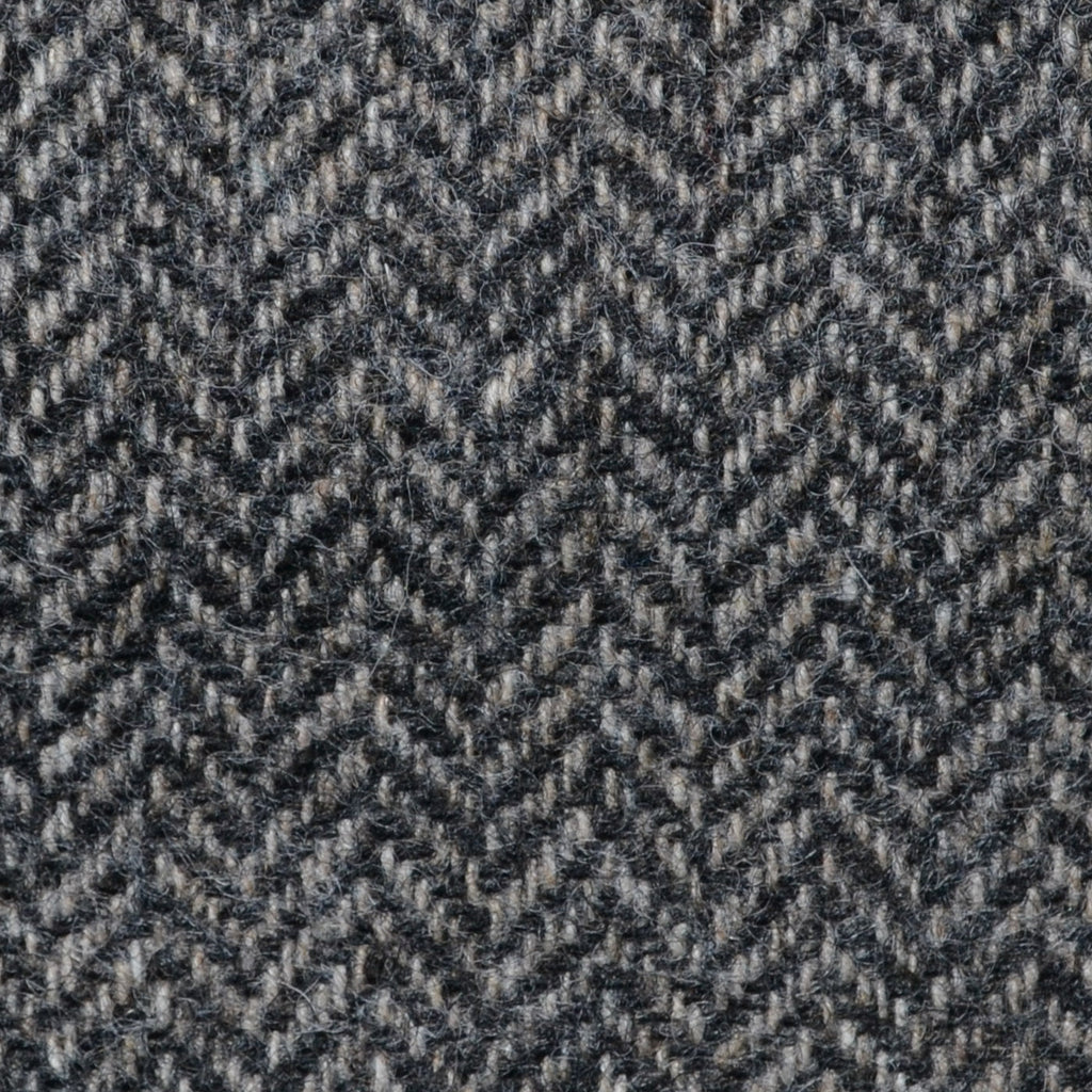 Grey Herringbone Shetland Tweed