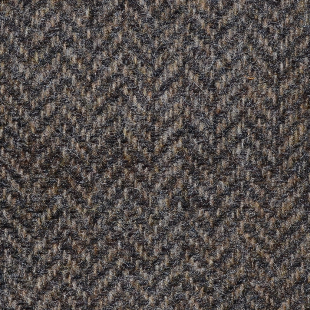 Vintage Brown Herringbone Shetland Tweed