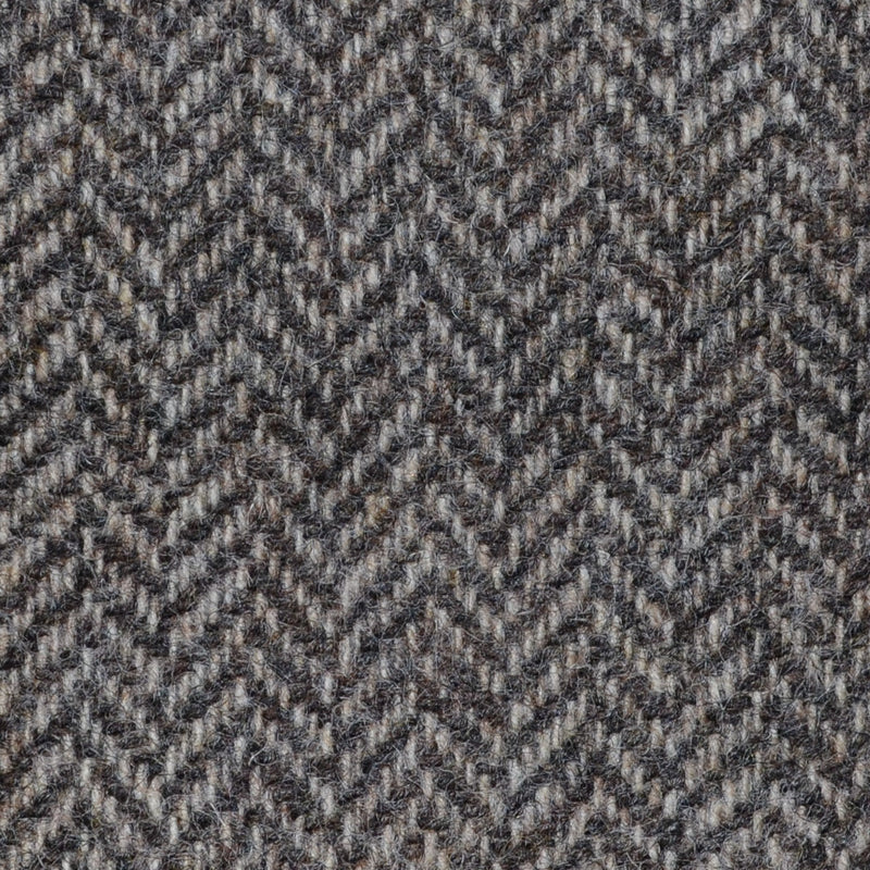 Natural Brown Herringbone Shetland Tweed