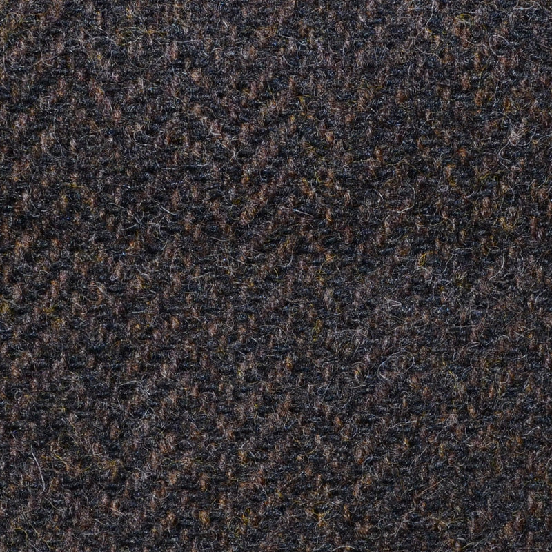 Dark Brown Herringbone Shetland Tweed