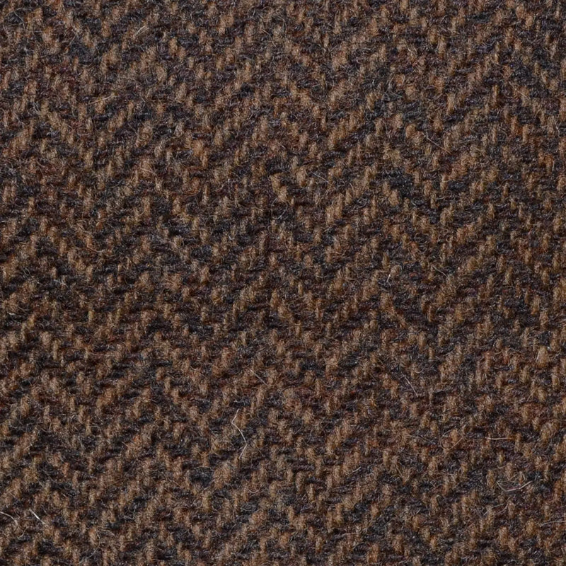 Medium Brown Herringbone Shetland Tweed