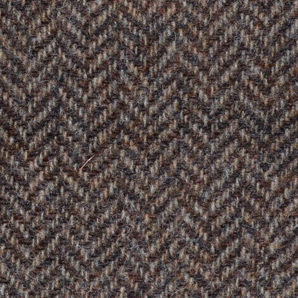 Brown Herringbone Shetland Tweed