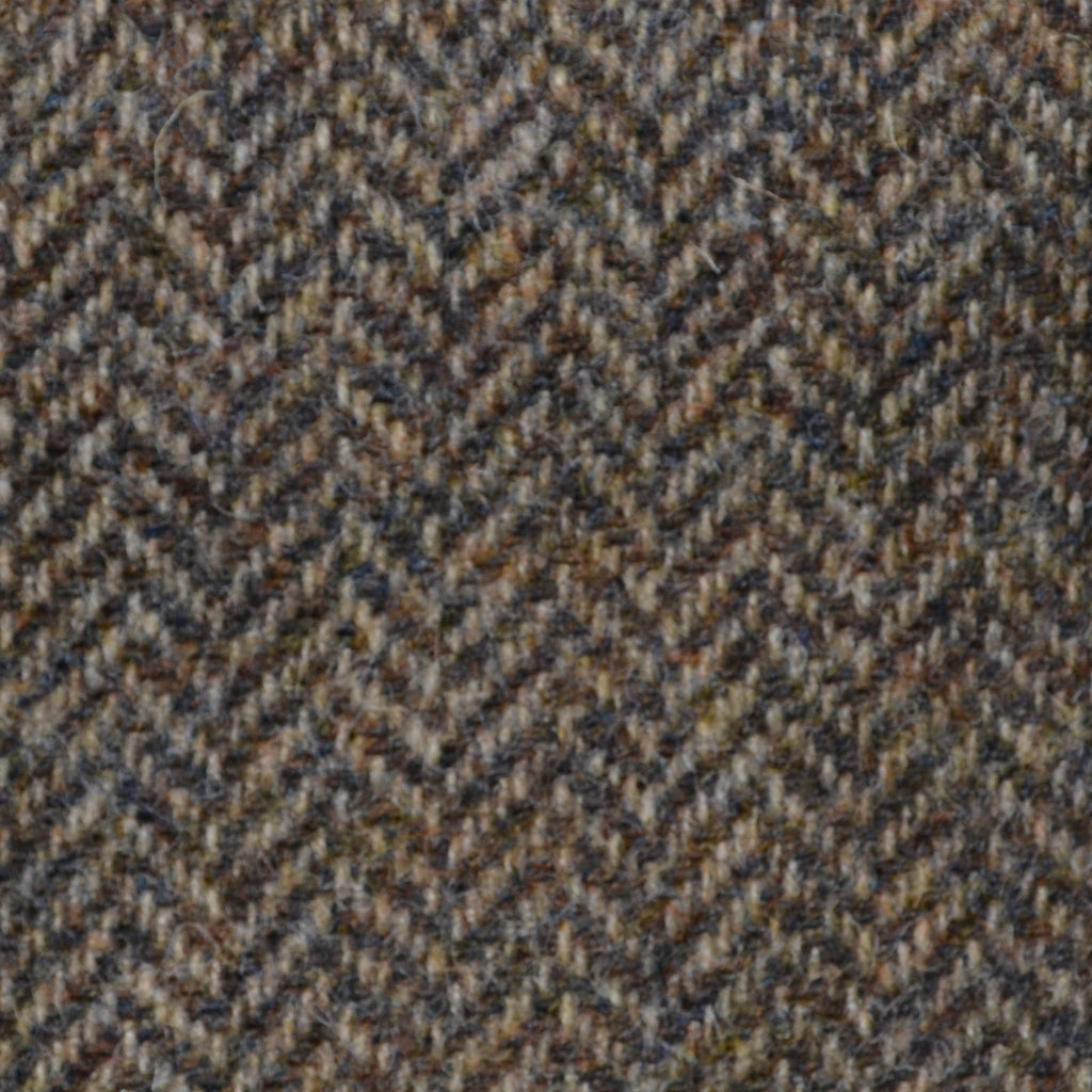 Country Brown Herringbone Shetland Tweed
