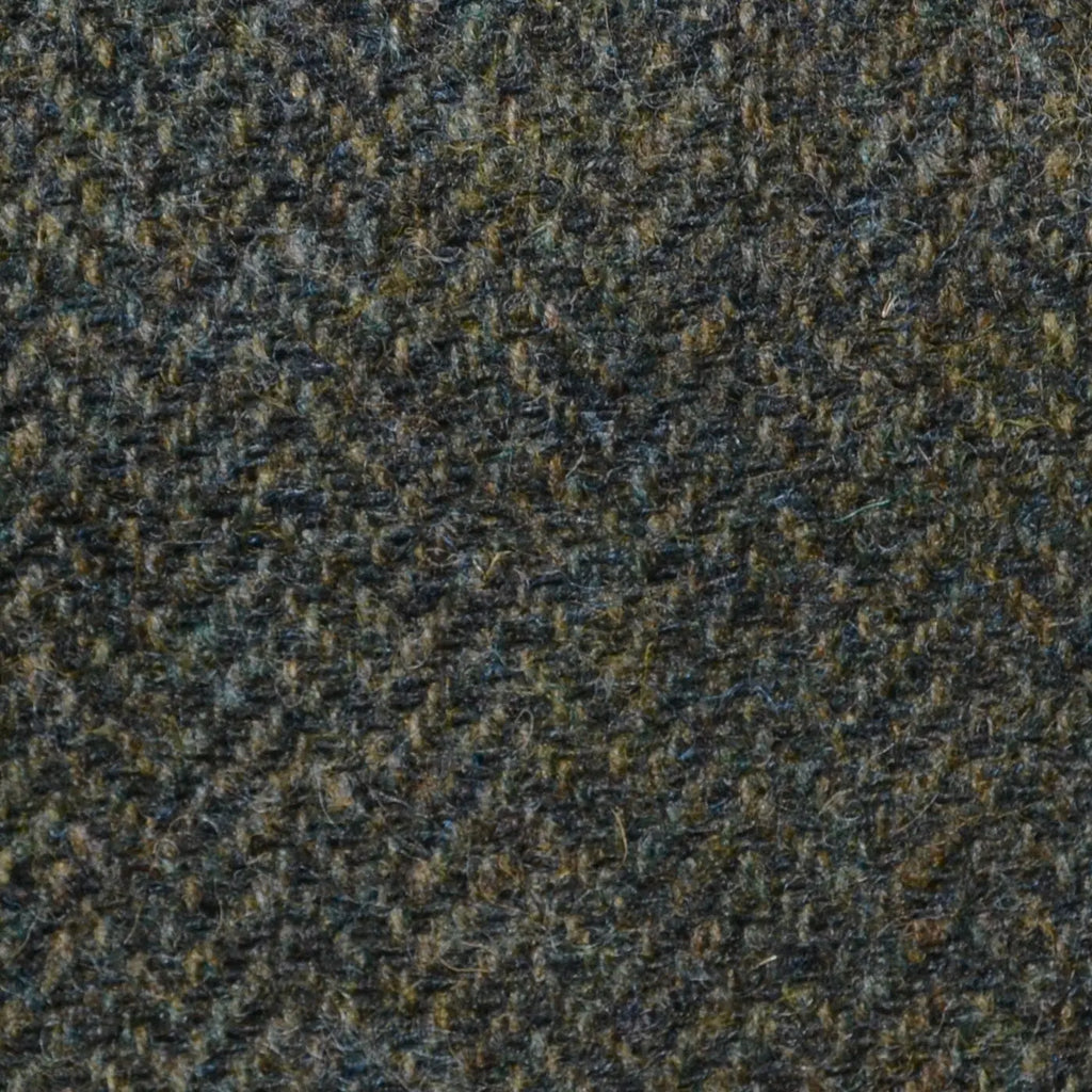 Dark Green Herringbone Shetland Tweed