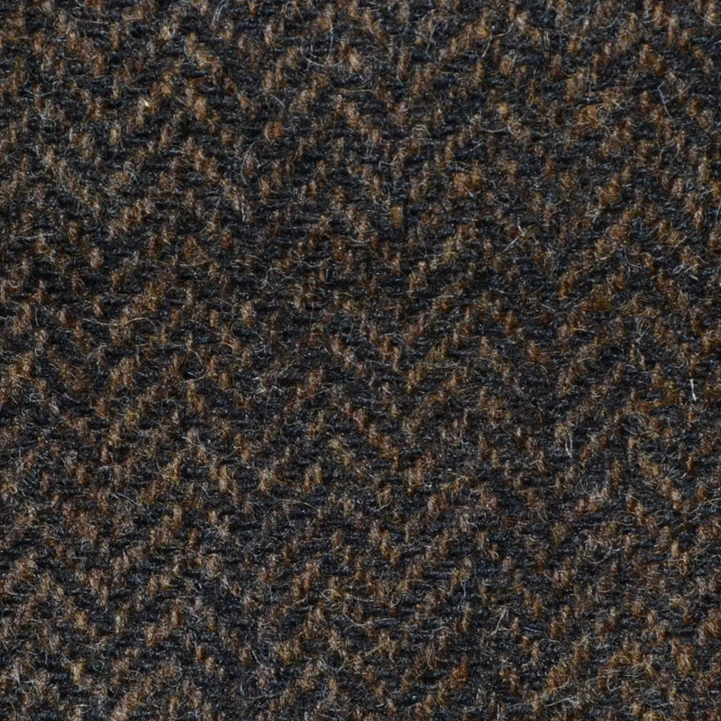 Chocolate Brown Herringbone Shetland Tweed