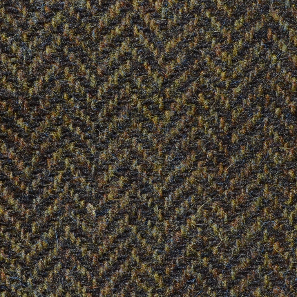 Tan Brown Herringbone Shetland Tweed