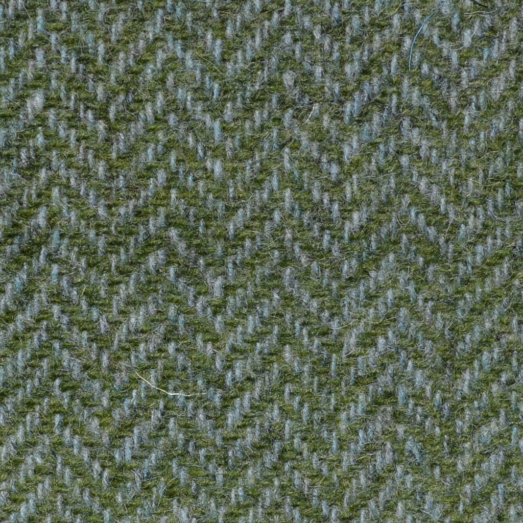 Green Herringbone Shetland Tweed