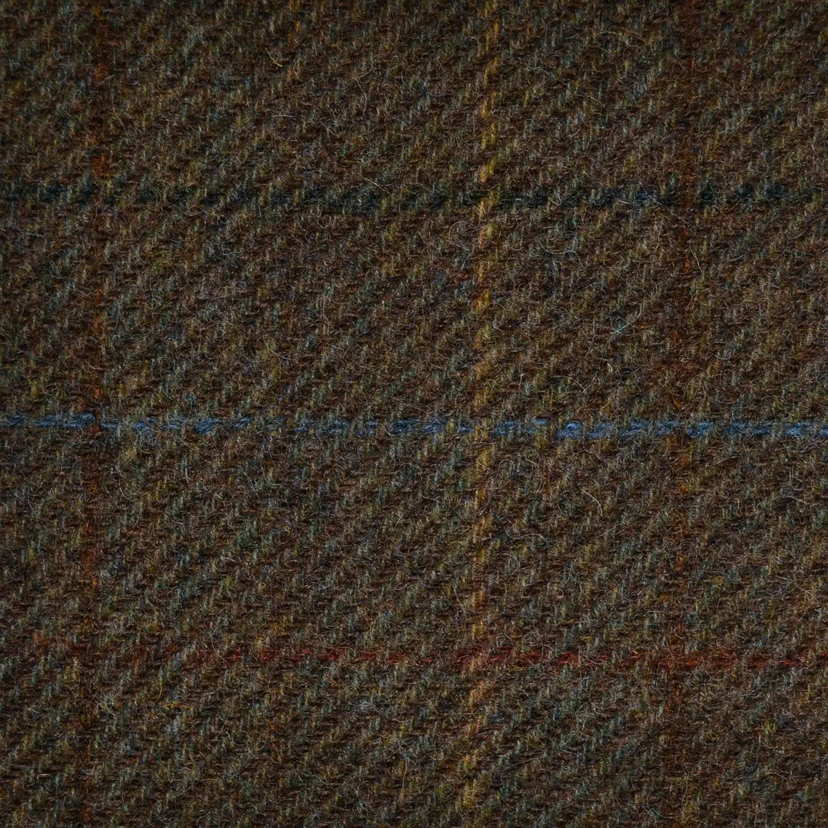 Brown with Green, Blue & Yellow Check Tweed