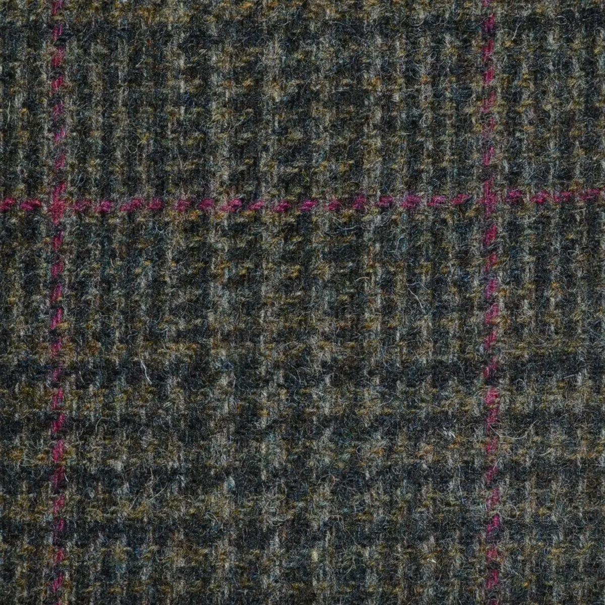 Moss Green Prince of Wales with Wine Check Tweed
