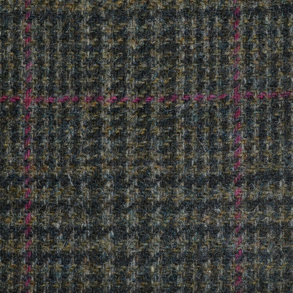 Moss Green Prince of Wales with Wine Check Tweed