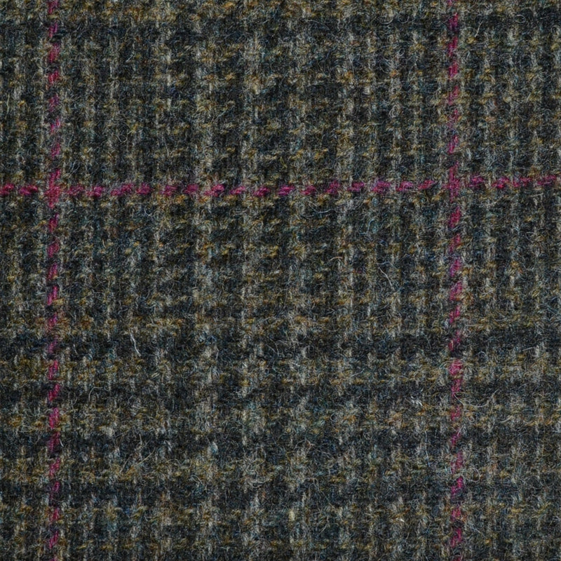 Moss Green Prince of Wales with Wine Check Tweed