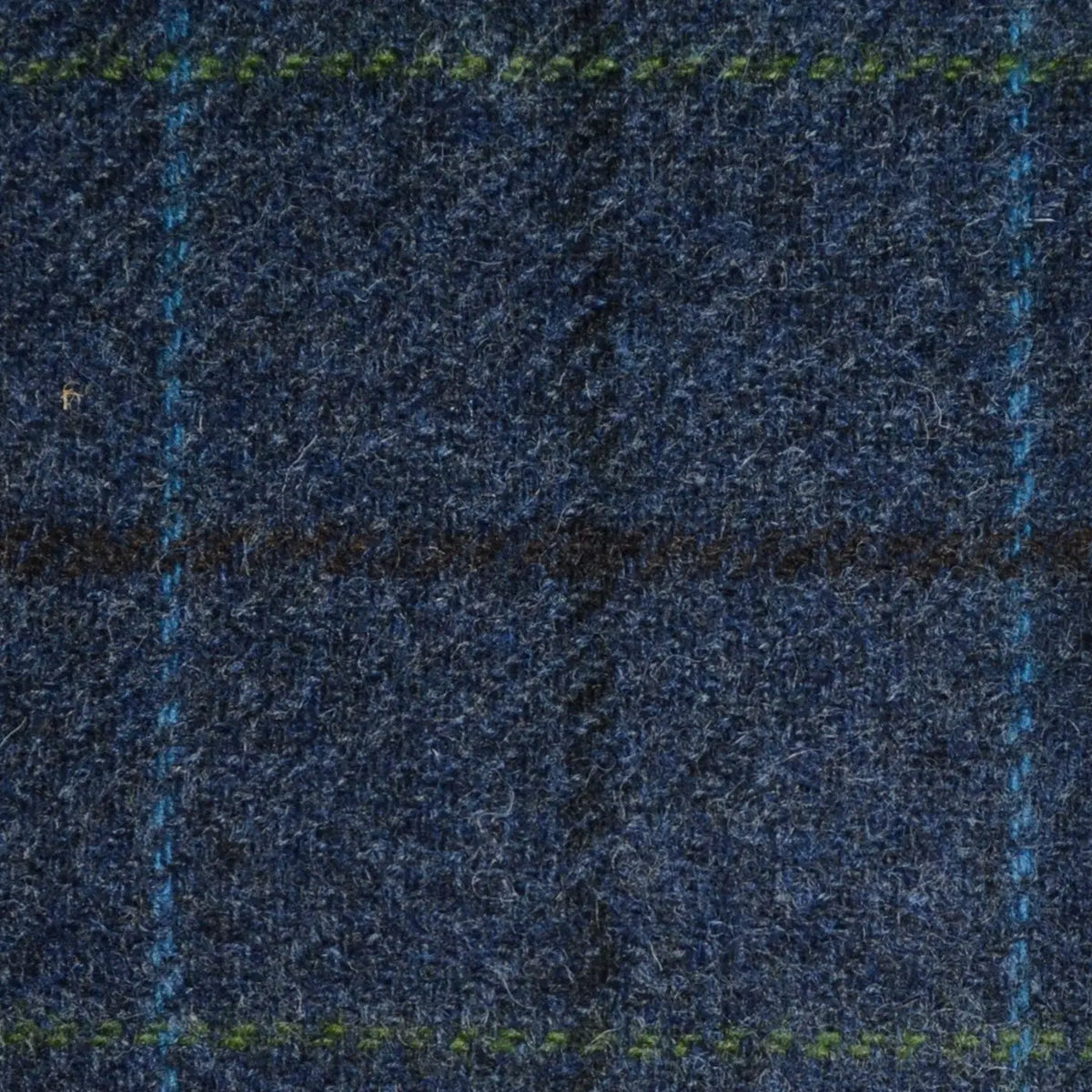 Medium Blue with Blue, Green and Black Check Tweed