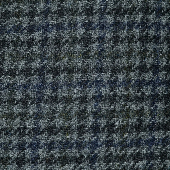 Medium Grey with Dark Grey and Moss Green Dogtooth Check Tweed