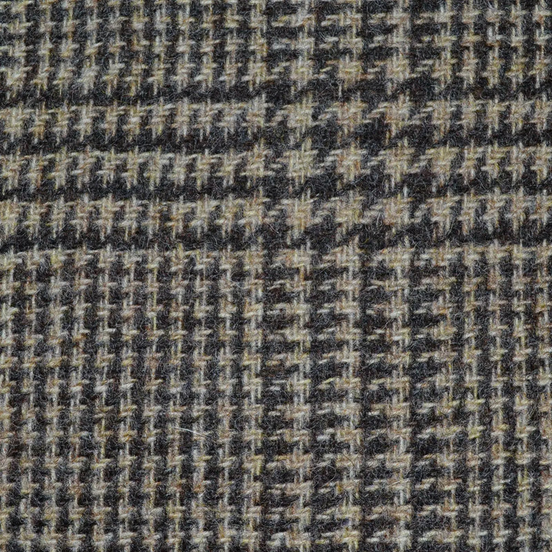 Beige and Dark Brown Prince of Wales Check Tweed