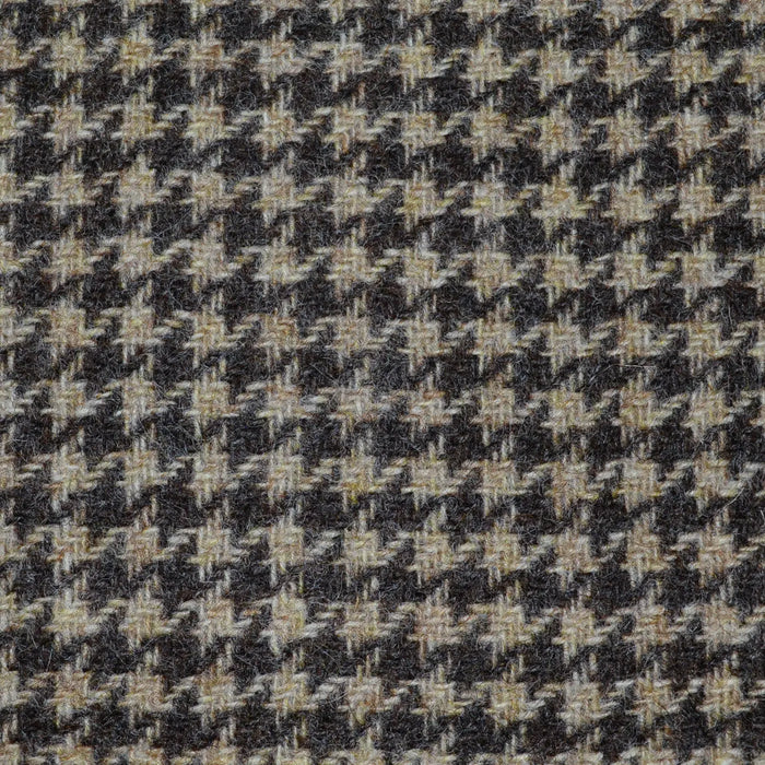 Beige and Dark Brown Dogtooth Check Tweed