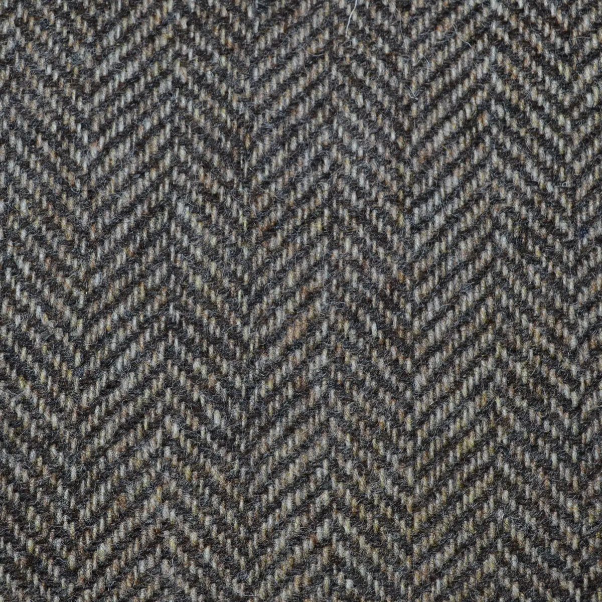 Beige and Dark Brown Herringbone Tweed