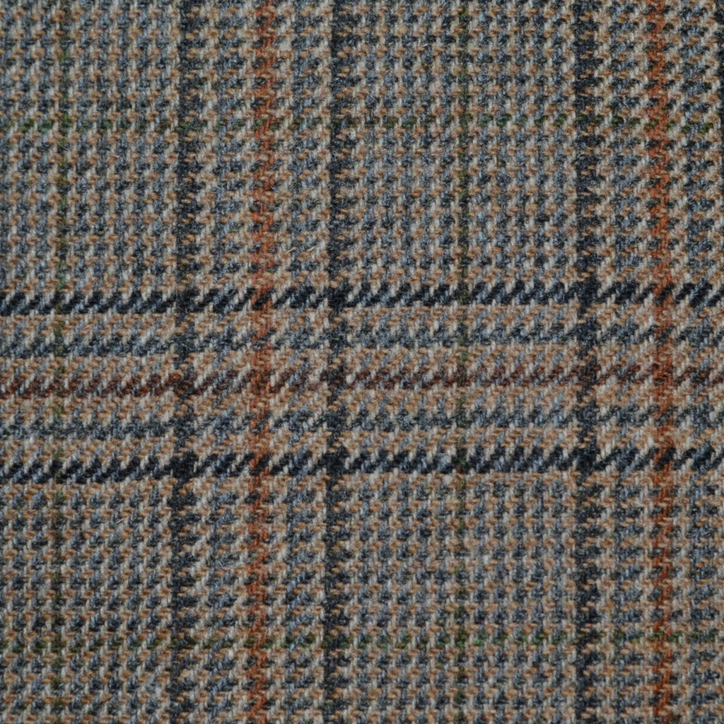 Brown and Grey with Dark Brown and Tan Glen Check Tweed