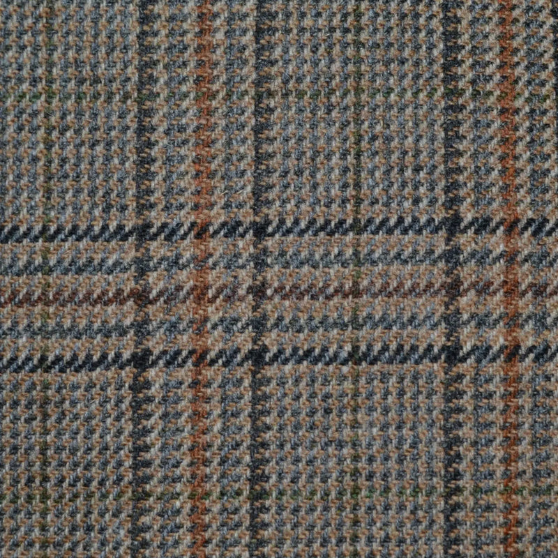 Brown and Grey with Dark Brown and Tan Glen Check Tweed