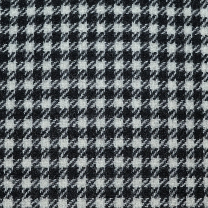 Black and White Dogtooth Check Tweed