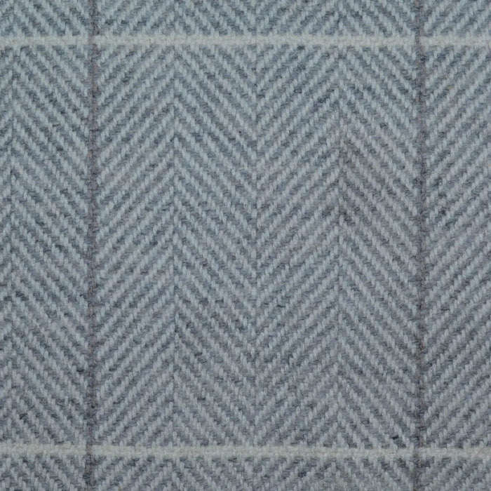 Light Grey Wide Herringbone Check Lambswool English Tweed