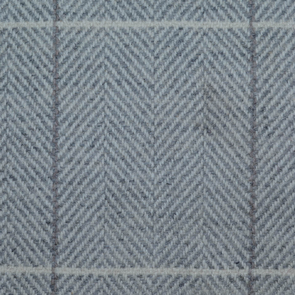 Light Grey Wide Herringbone Check Lambswool English Tweed