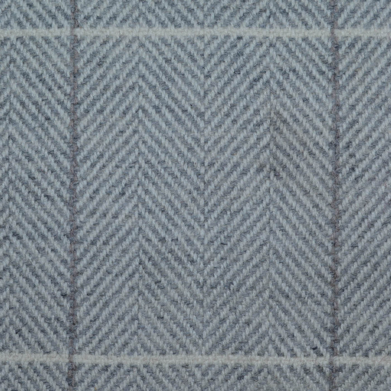 Light Grey Wide Herringbone Check Lambswool English Tweed