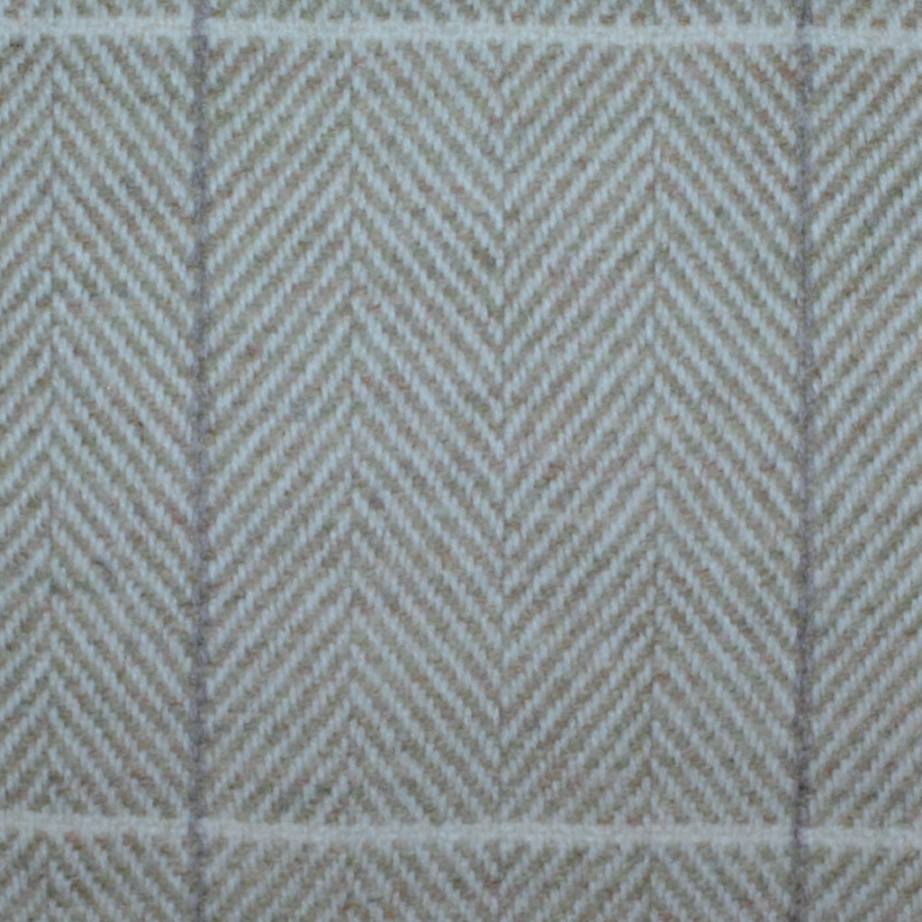 Sand Wide Herringbone Check Lambswool English Tweed