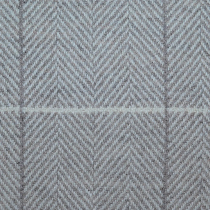 Oatmeal Wide Herringbone Check Lambswool English Tweed