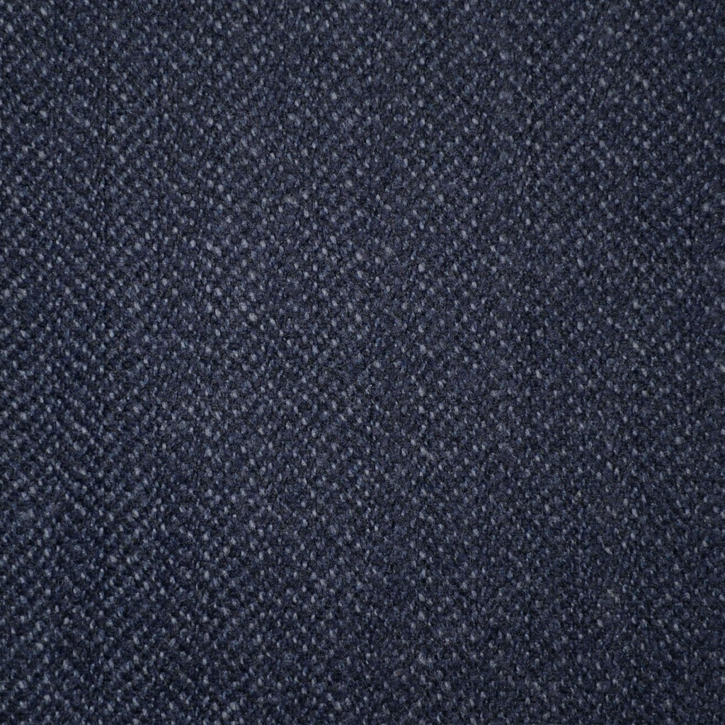 Medium Blue and Navy Herringbone Merino Jacketing/Suiting