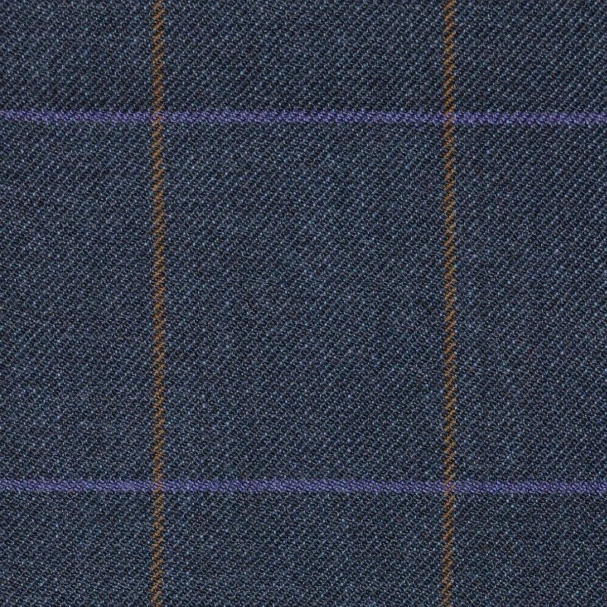 Blue/Grey with Brown & Purple Check Merino Jacketing/Suiting