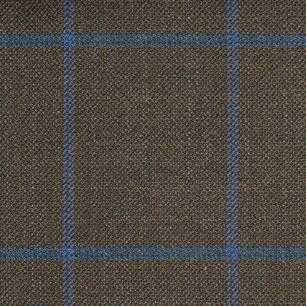 Moss Green with Blue & Purple Check Merino Jacketing/Suiting