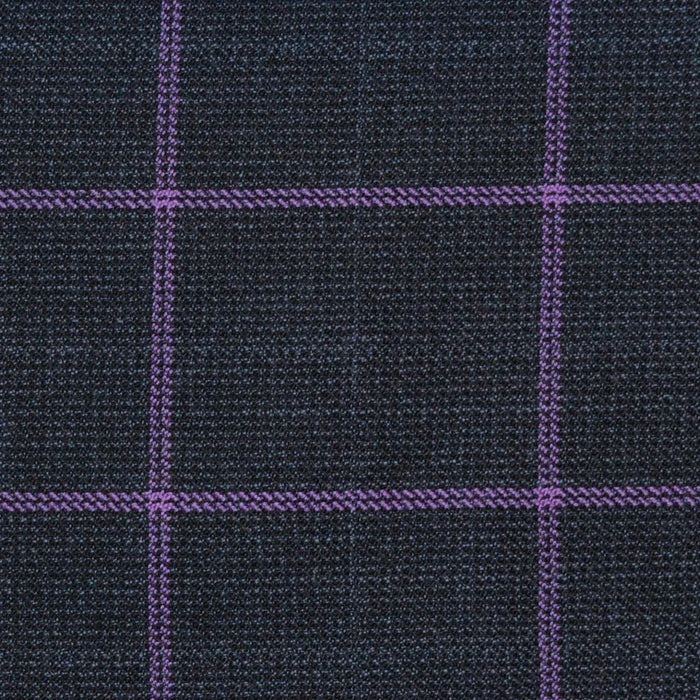 Blue/Grey with Violet Check Merino Jacketing/Suiting