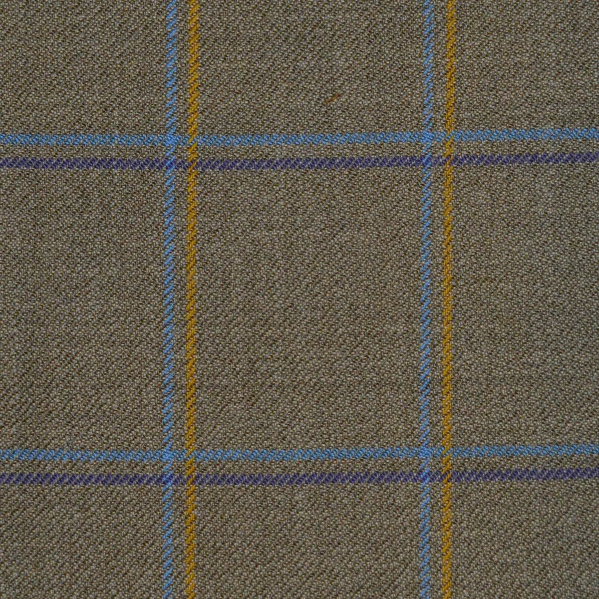 Light Green with Mustard, Blue & Purple Check Merino Jacketing/Suiting