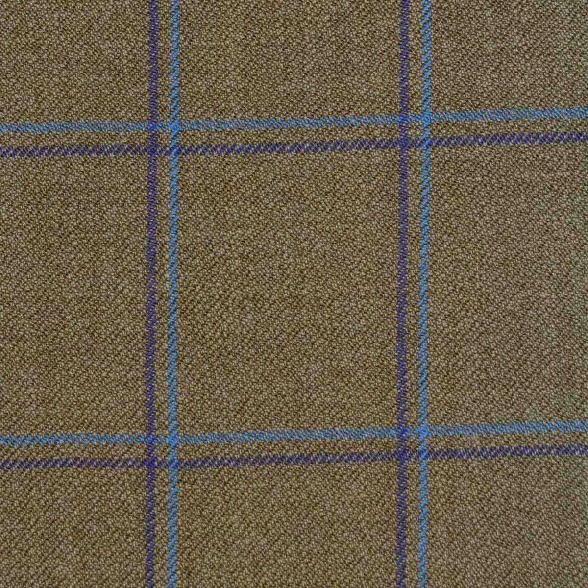 Sand with Purple & Blue Check Merino Jacketing/Suiting