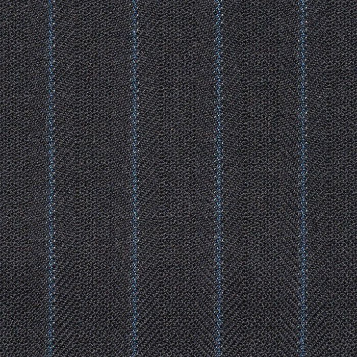 Navy Blue Herringbone with Blue Stripe Super 100's Suiting