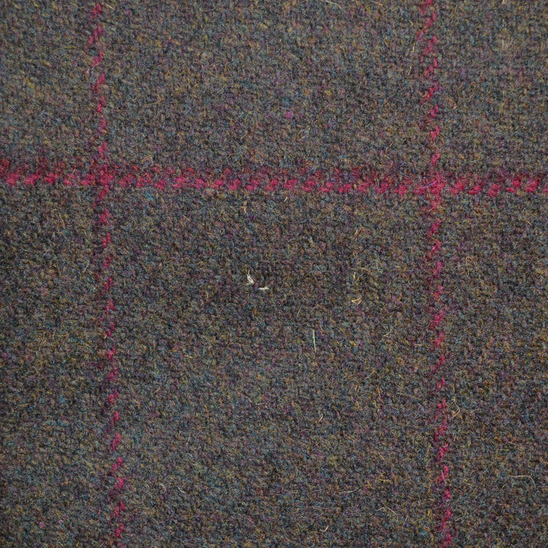 Brown with Red Check Lambswool Tweed
