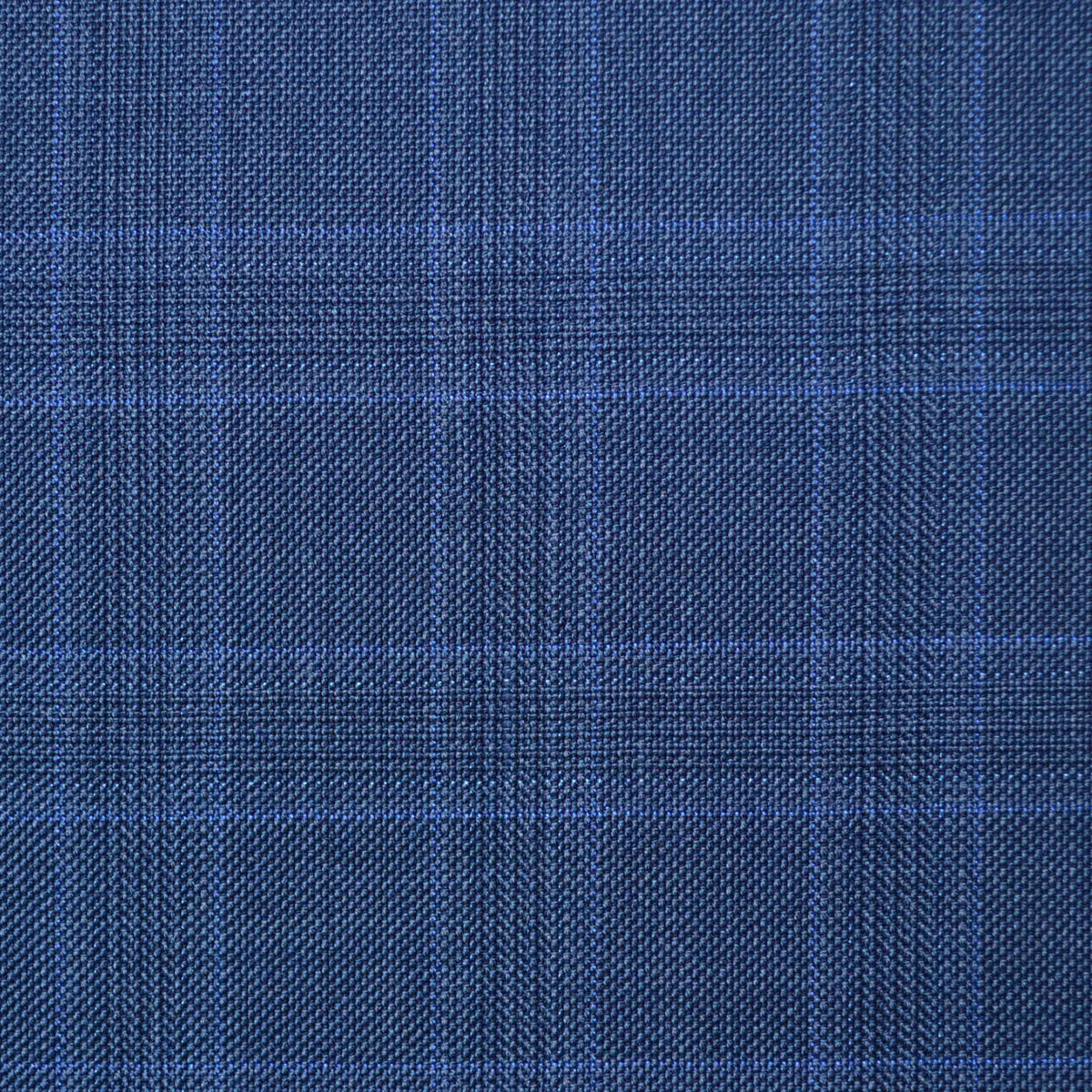 Medium Blue Plaid Check Super 110's Italian Wool Suiting