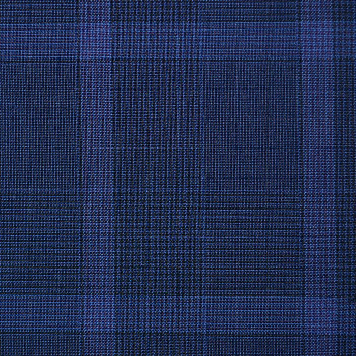Navy Blue with Purple Glen Check Super 110's Italian Wool Suiting