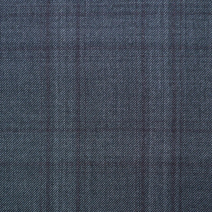 Medium Grey with Plum Plaid Check Super 110's Italian Wool Suiting