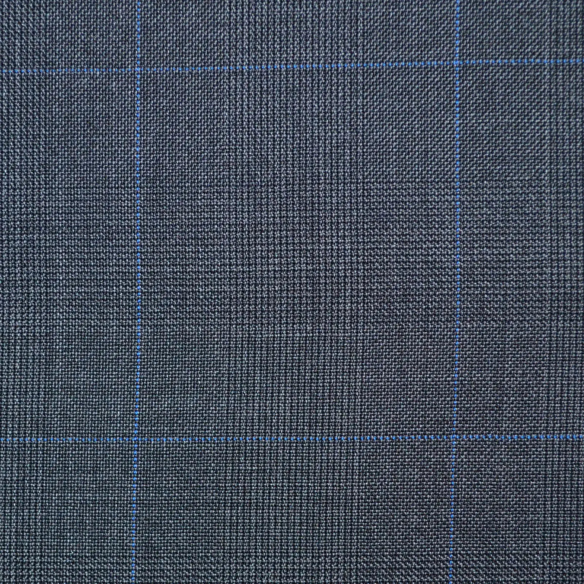 Medium Grey with Blue Glen Check Super 110's Italian Wool Suiting