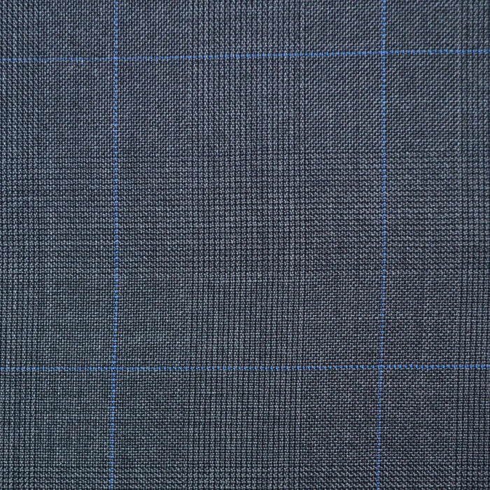 Medium Grey with Blue Glen Check Super 110's Italian Wool Suiting
