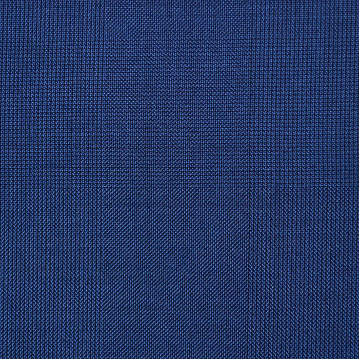 Bright Navy Blue Glen Check Super 110's Italian Wool Suiting