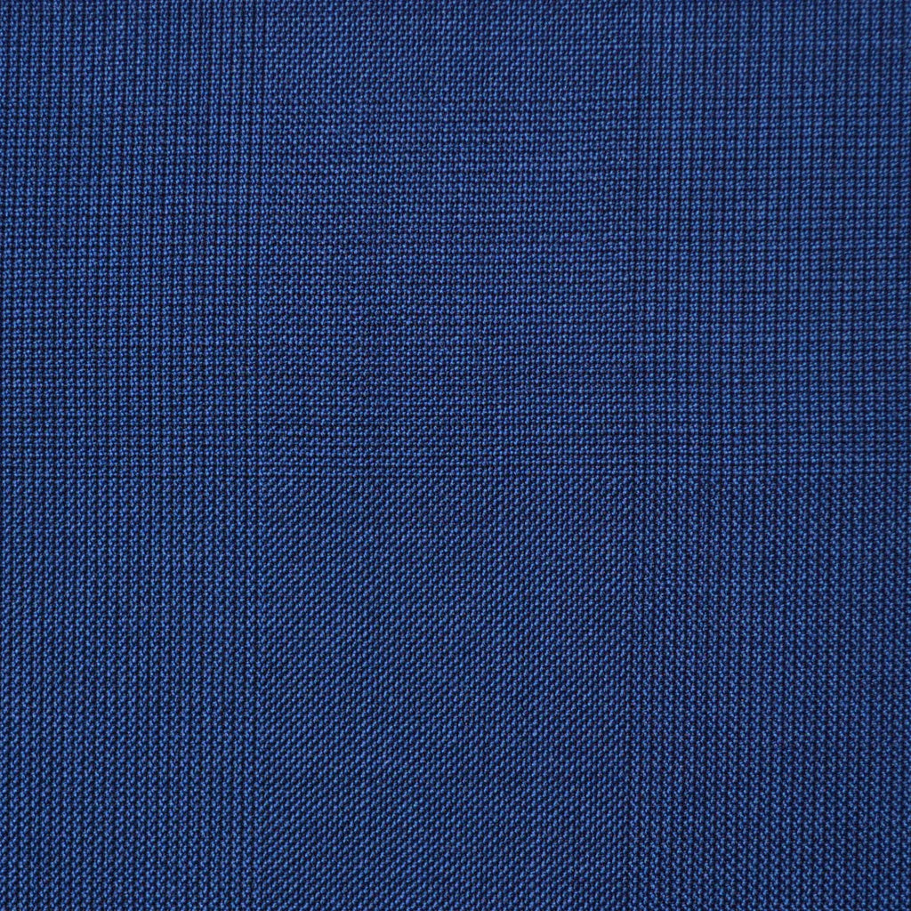 Bright Navy Blue Glen Check Super 110's Italian Wool Suiting