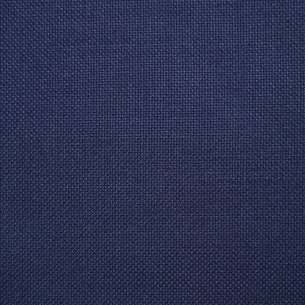 Dark Navy Blue Hopsack Super 110's Italian Wool Suiting